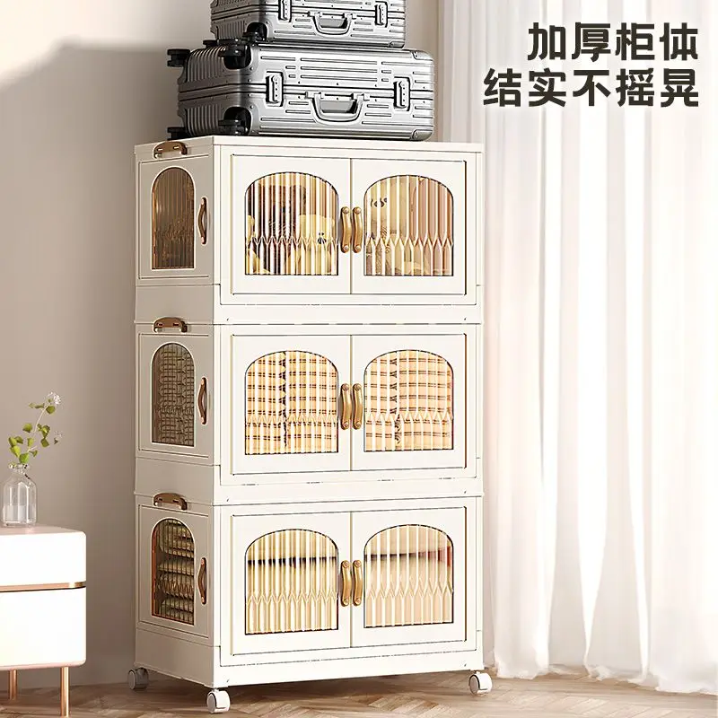 Large Capacity cabinet folding storage box bedroom living room clothes double door storage home Organizer box locker 2