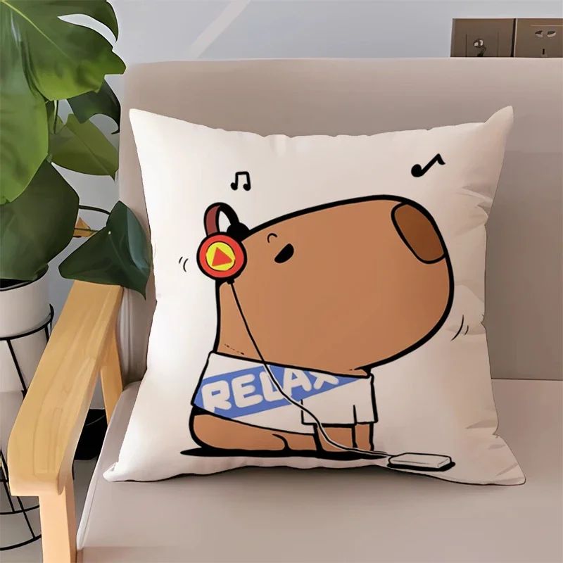 

Capybara Pillowcases for Sofa Cushions Covers Double-sided Printing Home Decoration Accessories Decorative Cushion Cover 45x45cm