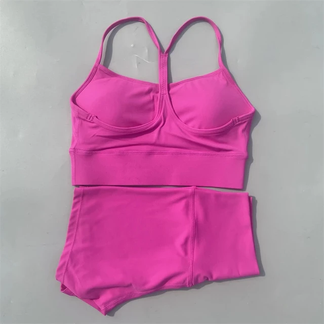 Solid Color gym bike Yoga Set short Legging +cross Y sport bra Tracksuit  Athletic Women Gym Suit Comprehensive Training Jogging 4