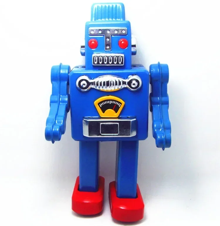 Adult Collection Retro Wind up toy Metal Tin The robot Mechanical toy Clockwork figures model kids christmas gift