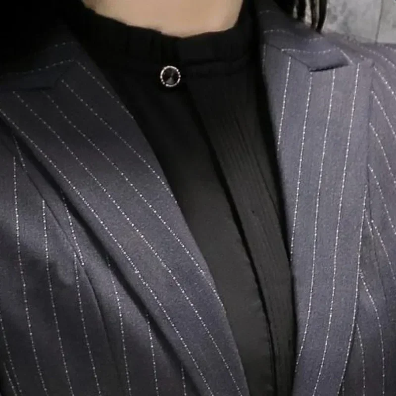 Work Hotel Manager Work Clothes Business Women Clothing Two Piece Set Striped Suit Formal Autumn/winter Professional Workplace