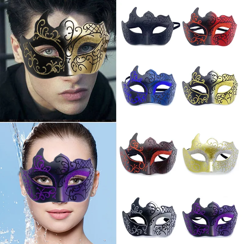 Half Face Mask Glittering Masquerade PartyMasks Role Play Nightclub ...