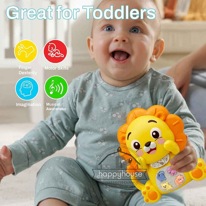 Musical Toys for Toddlers Kora Elephant Lion Baby Piano Light Up Musical Toys Baby Girl Toys Toddler Early Education Baby Toys 4