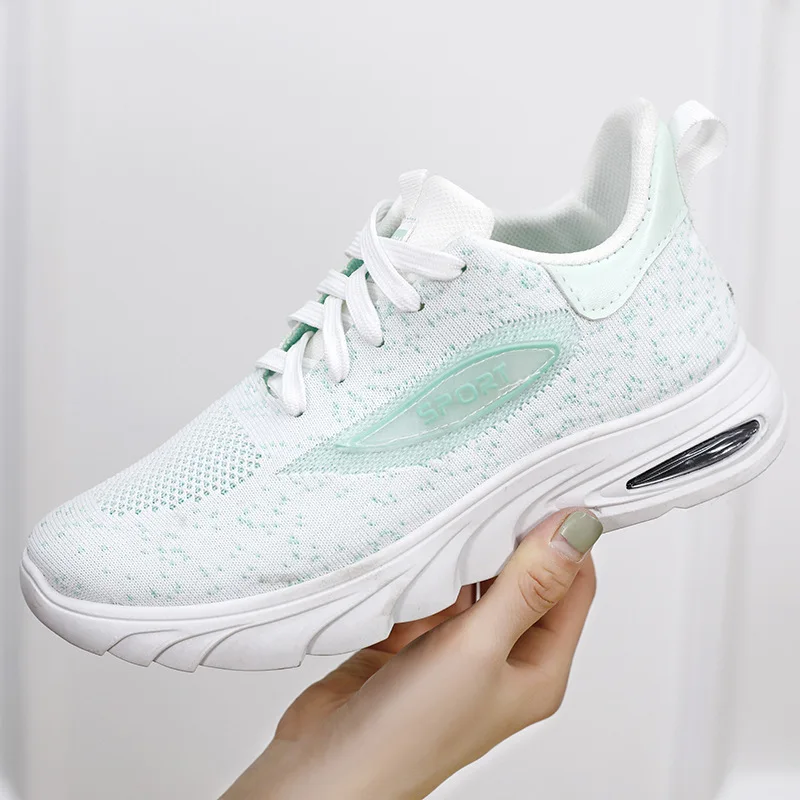 

Fashion Women Lightweight Sneakers Outdoor Sports Vulcanized Shoes Womens Breathable Mesh Running Shoes Air Cushion Lace Up