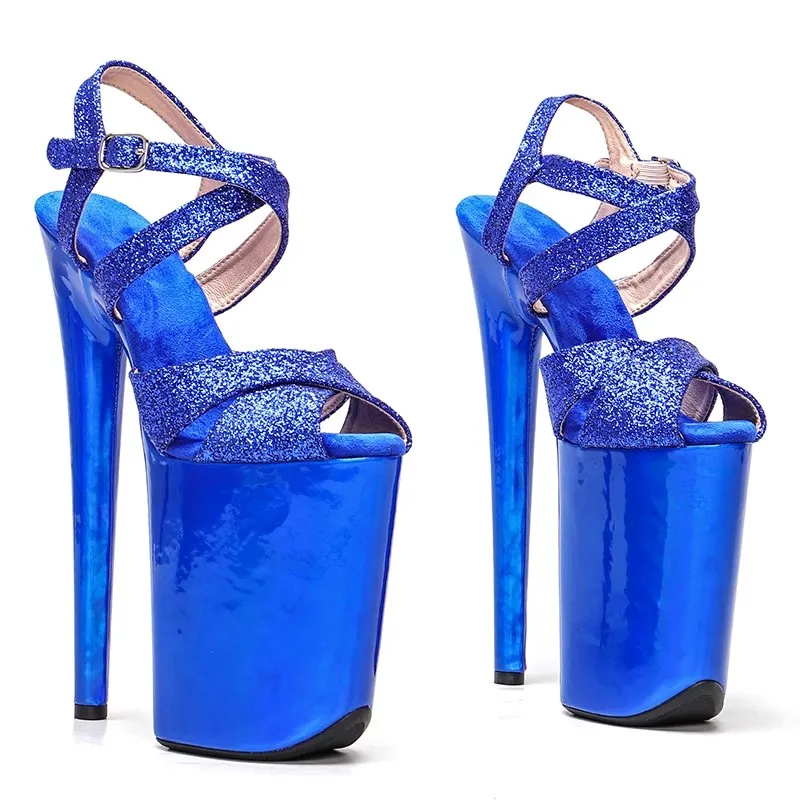 

Женские блестящие босоножки на высоком каблуке, 23 см/9 дюймов