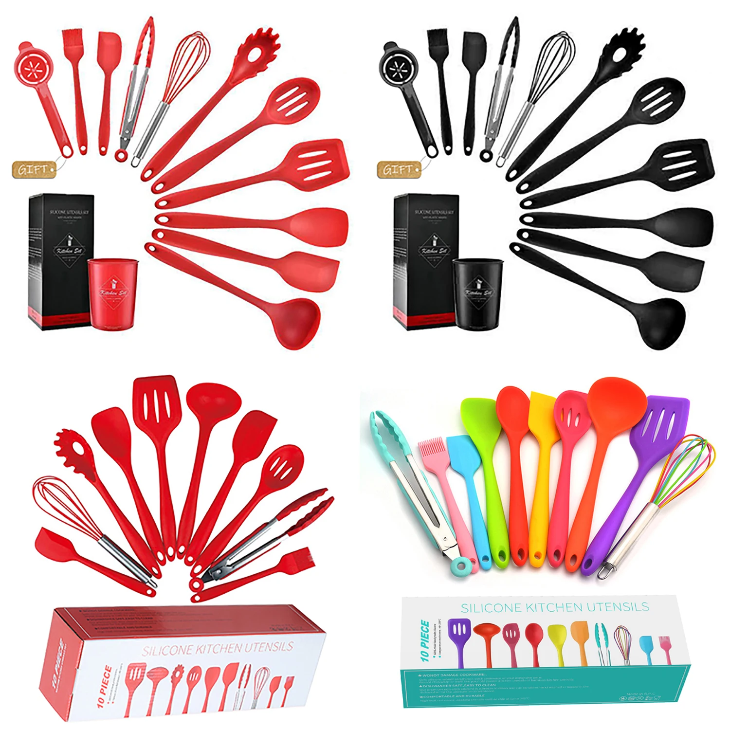 Silicone Cooking Utensils Set Kitchenware Brush Clip Spoon Spatula Ladle  Egg Beaters Kitchen Utensils Set 10/11Pcs Cooking Tools