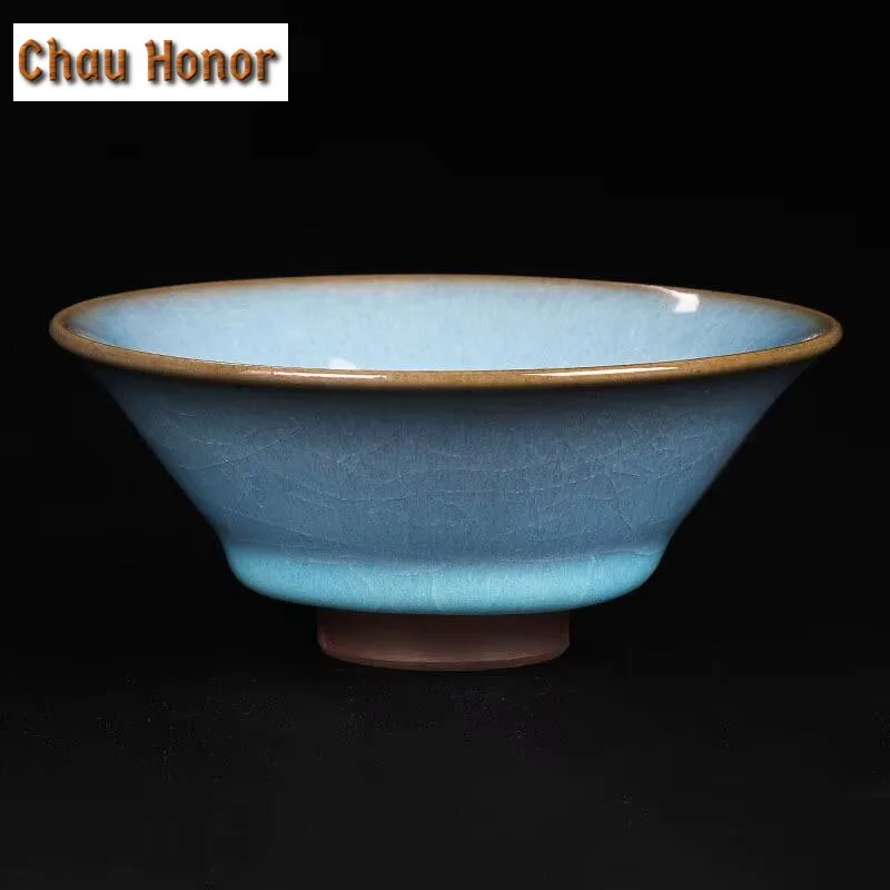 78ml High-end Kiln Change Ice Cracked Glaze Ceramics Hat Cup Famous Handmade Home Kung Fu Tea Set Personal Teacup Gift Packaging