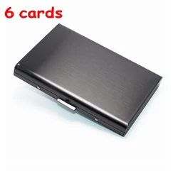 Sleek Stainless Steel Credit Card Holder Wallet for Men & Women - Multifunctional Business Accessory (6 cards black)