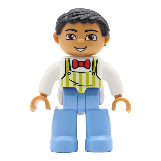 Big Size Action Figures City Princess Policemen Family Building Block Doll Character Accessory Toys Assembly Children Kids Gift Male waiter