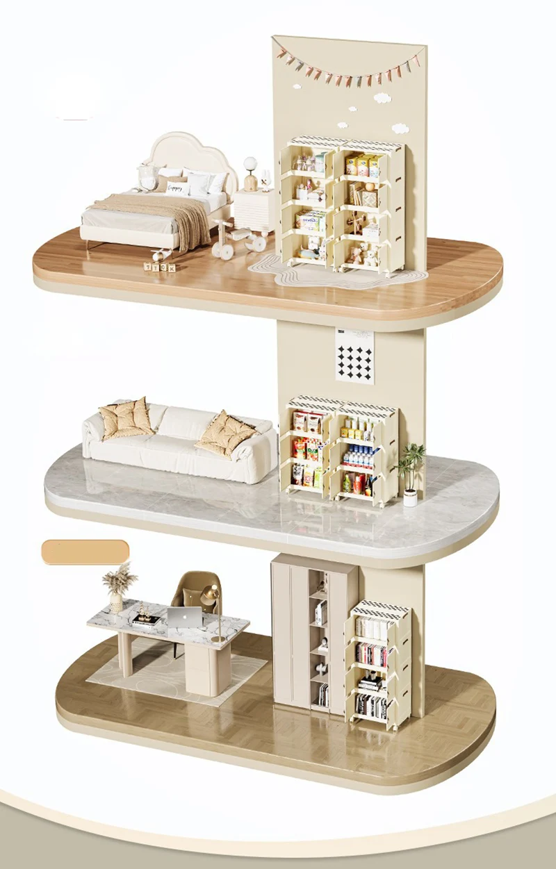 New Double Door Foldable Storage Drawer Cabinet For Living Room Organizer Cabinet With Wheels - 3 Layer