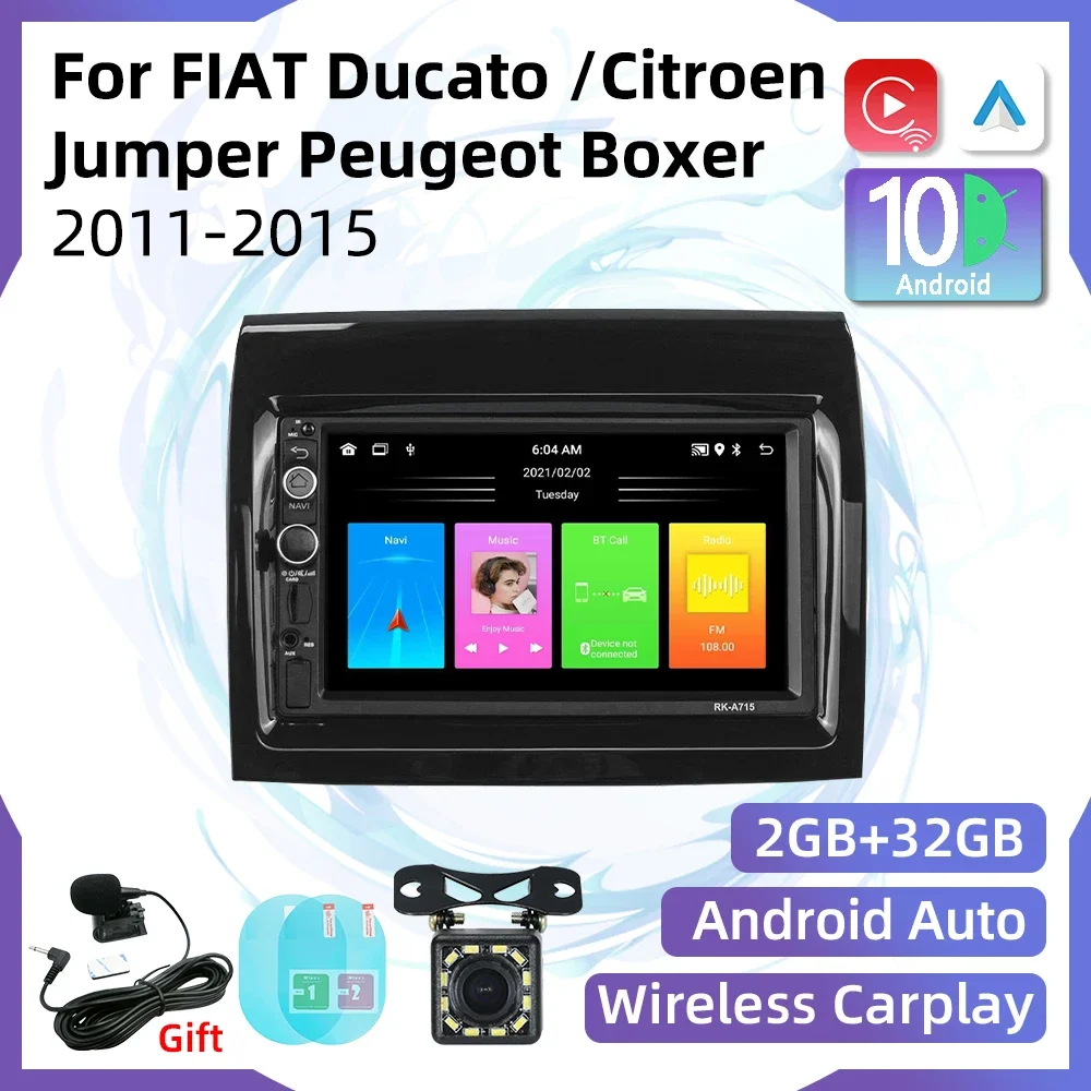 Autoradio Stereo 2 Din Android Per Fiat Ducato Citroen Jumper Peugeot Boxer 2007-2015 Autoradio Carplay Schermo Multimediale Auto