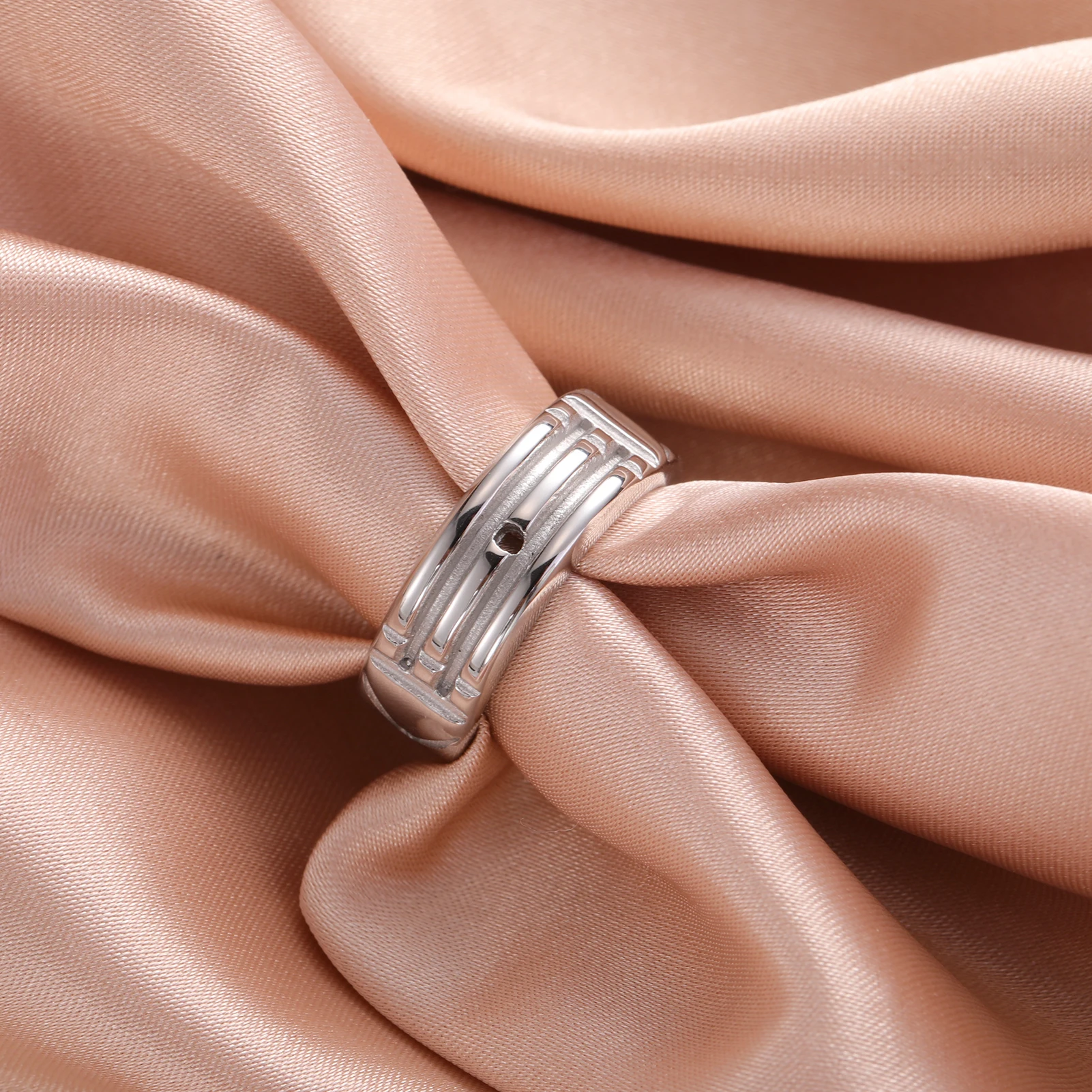 Teamer Geometrische Brede Roestvrijstalen Ring Voor Vrouwen Mannen Paar Mode Minimalistische Zilveren Kleur Vinger Ring Verlovingssieraden