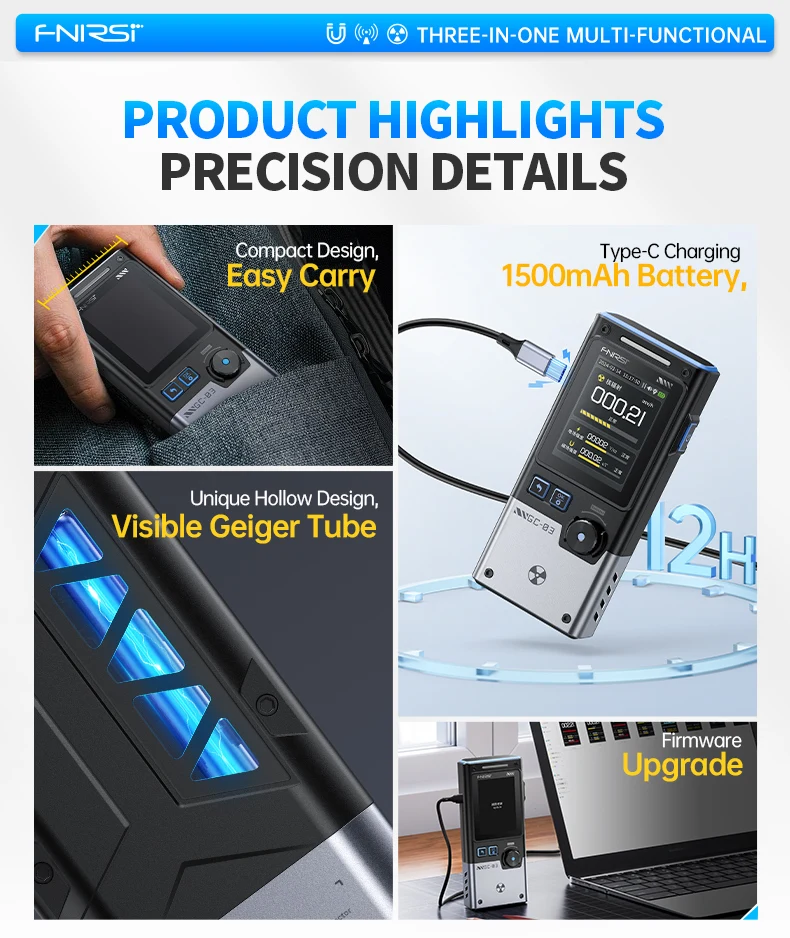 GC-03 3-IN-1 Electromagnetic Radiation Detector, Electric & Magnetic Field Stren