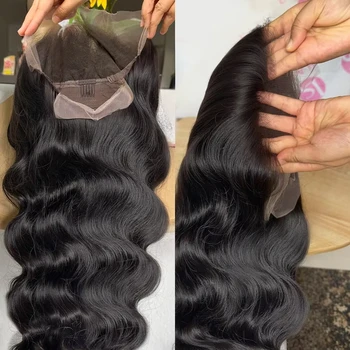 Human Hair Brazilian 30 42 Inch Body Wave 13x4 13x6 HD Transparent Lace Front Wig Black 5x5 Lace Frontal Wigs Pre Plucked 1