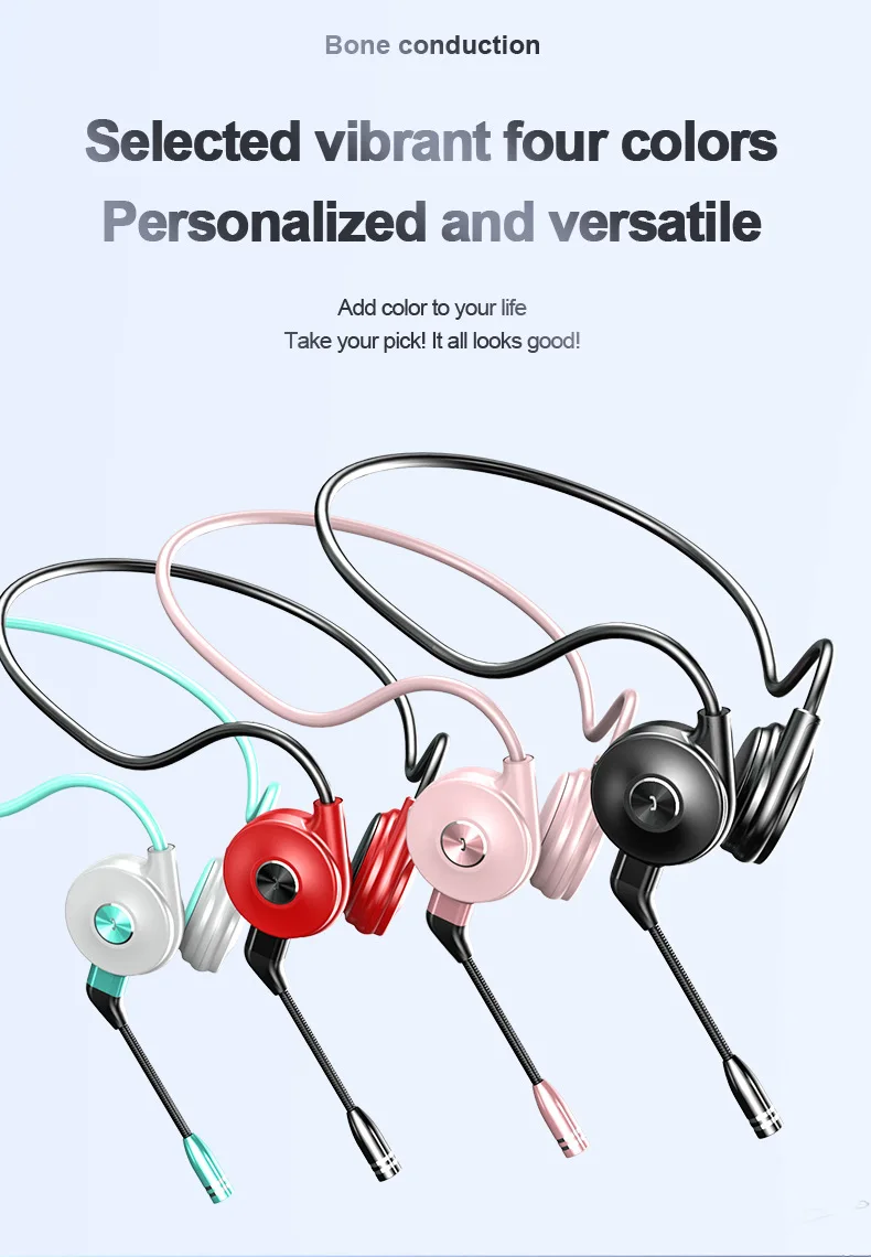 

New M1 Bluetooth headphones Bone conduction headphones with Mic Running hanging ear sports True stereo business headphones