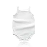 Summer 0-48M Baby Girl Clothes  Cotton Material Vest Baby Jumpsuit Solid Color Soft And Comfortable Newborn Baby Bodysuit 4