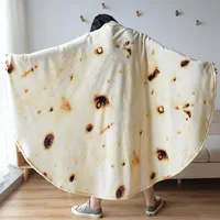 WASART Warm flannel tortilla blanket mexican pita lavash throw blanket for bed fleece sofa plaid bedspreads winter pizza blanket 2