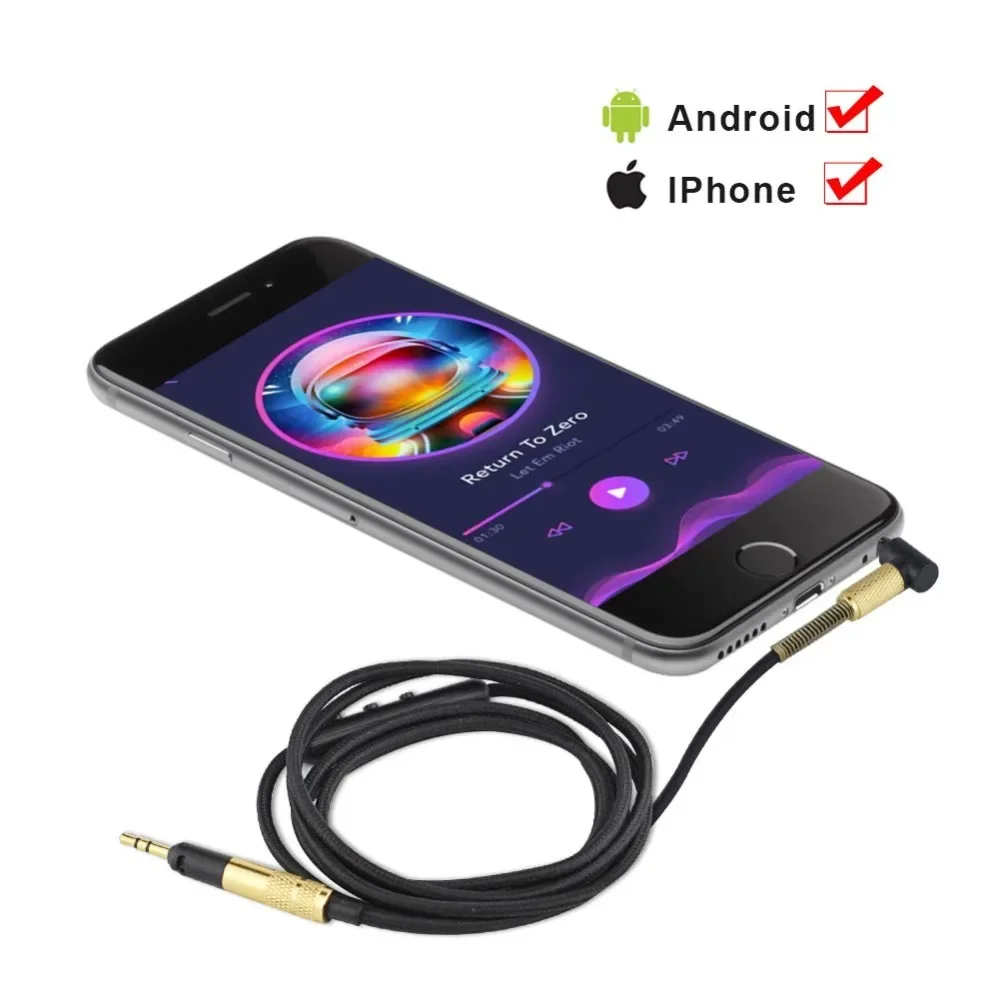 YAYINCC Replacement 3.5MM to 2.5MM Earphone Upgrade Cable Nylon Braided Cable Extension Cord For AKG K361 K361BT K361-BT headset