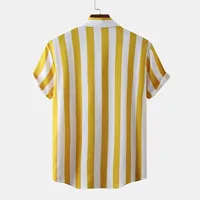 Fashion Retro Striped Men's Shirt Hawaiian Casual Striped Print Vintage Shirts Loose Comfort Short Sleeve Shirt camisa masculina - Image 5