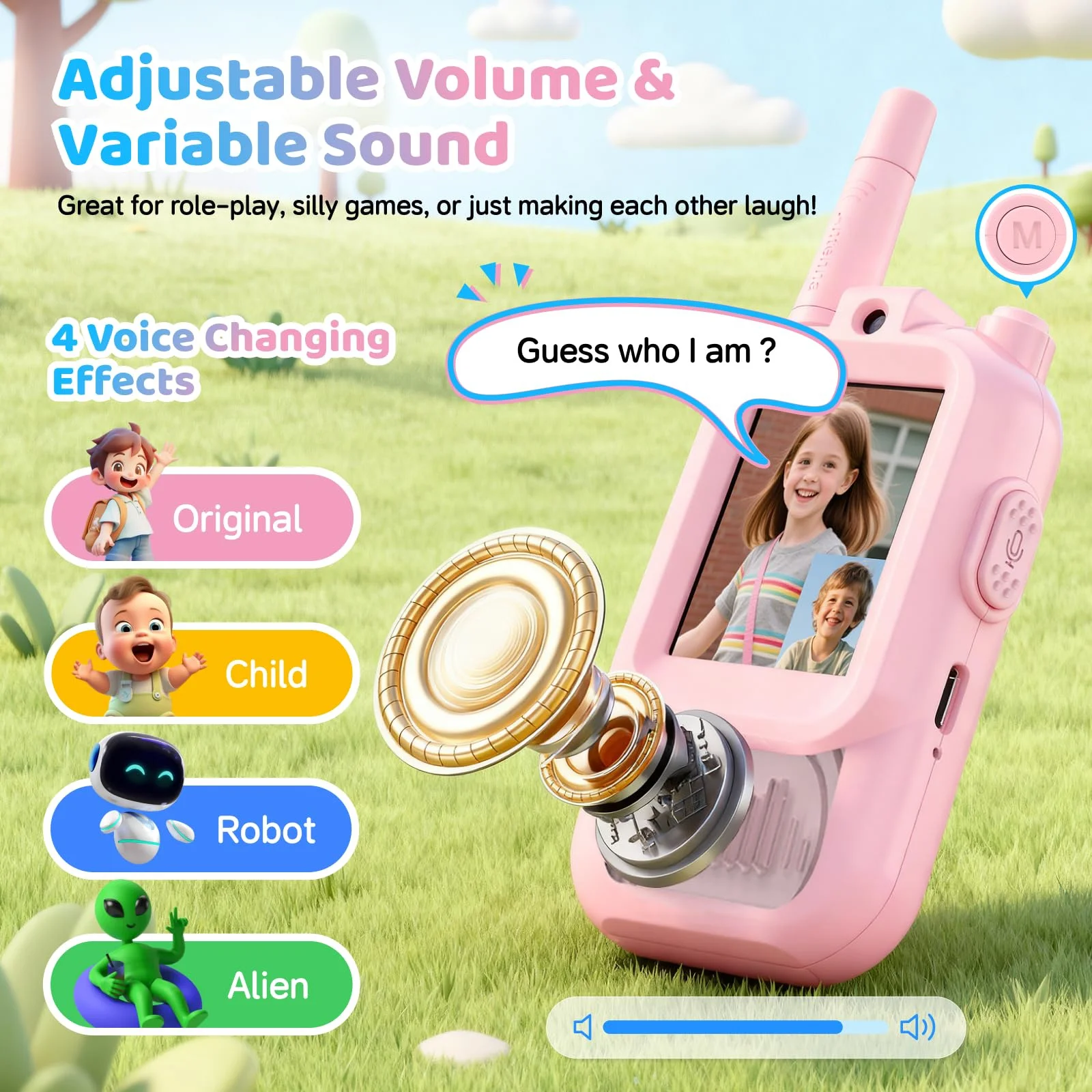 2 PCS Kids Video Walkie Talkie Toy 2" HD Screen USB-C Rechargeable One-Click HD Call Intercom Children Boys Girls Birthday Gifts