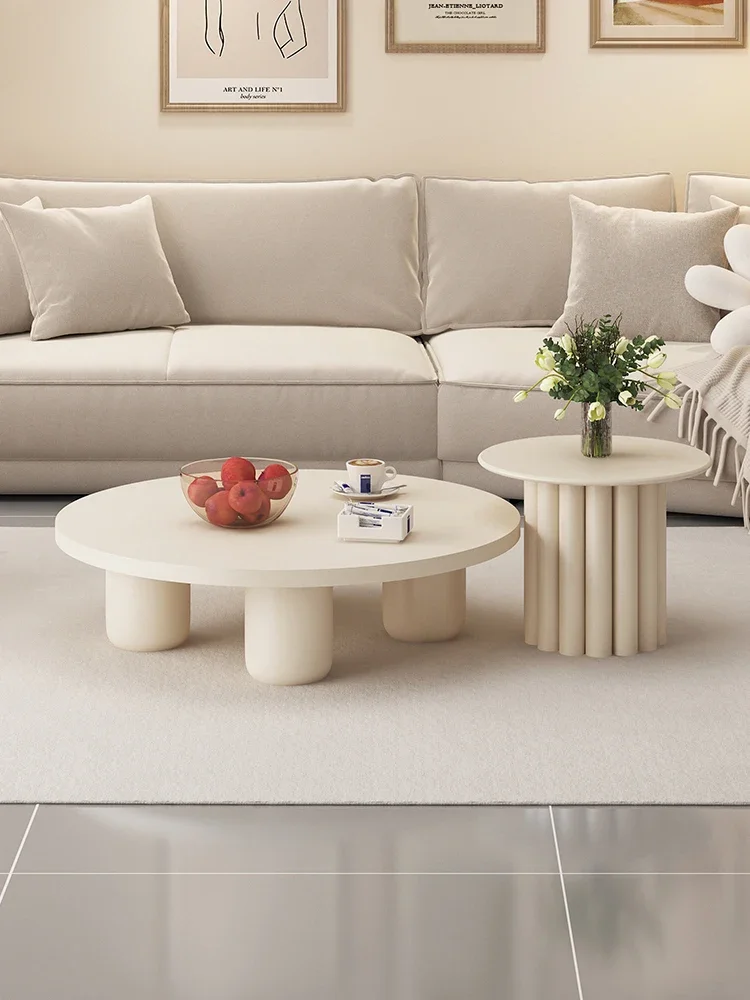

Nordic Creative Coffee Table Living Room Home Small Apartment round Cream Small Table