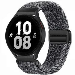 Nylon Braided Magnetic Watch Strap - 20mm/22mm - Versatile Style - 22mm (20 grey white)