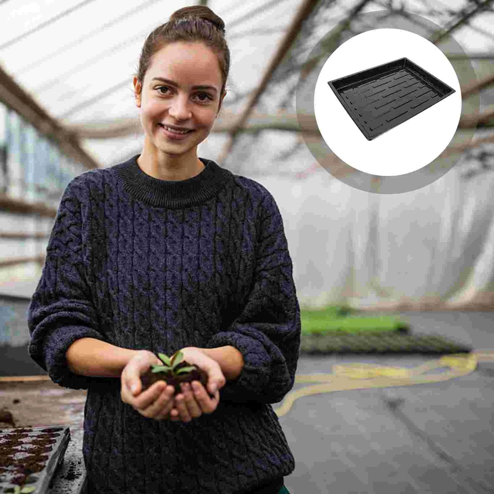 

5 Pcs Cultivation Pot Holder No Holes Growing Trays Plant Planting Nursery Planter Starter Plastic Plate