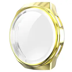 Soft TPU Full Coverage Frame and Screen Protector - Smartwatch Case for GT2E 46mm (Gold)