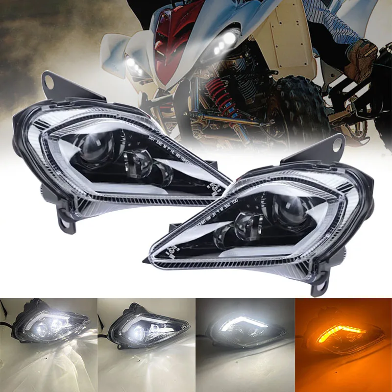 

Светодиодные фары для Yamaha Raptor 700 700R YFZ450 YFZ450R YFZ450X Wolverine 450 350, регулируемый указатель поворота