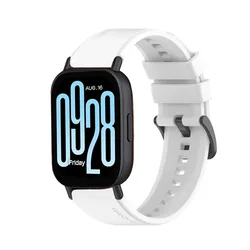 Breathable Silicone Sports Strap for Smart Watch - Soft Replacement Wristband (White)