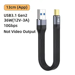 Ultra - Short USB A to Type C Fast Charging High - Speed Data Cable (10Gbps, 13CM) (AG - CG 10G 13cm)