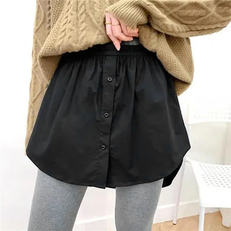 S-5XL Women Fake Shirt Hem Detachable Underskirt Irregular Skirt Tail Blouse Hem Extender Mini Skirt Layered Inner Layer