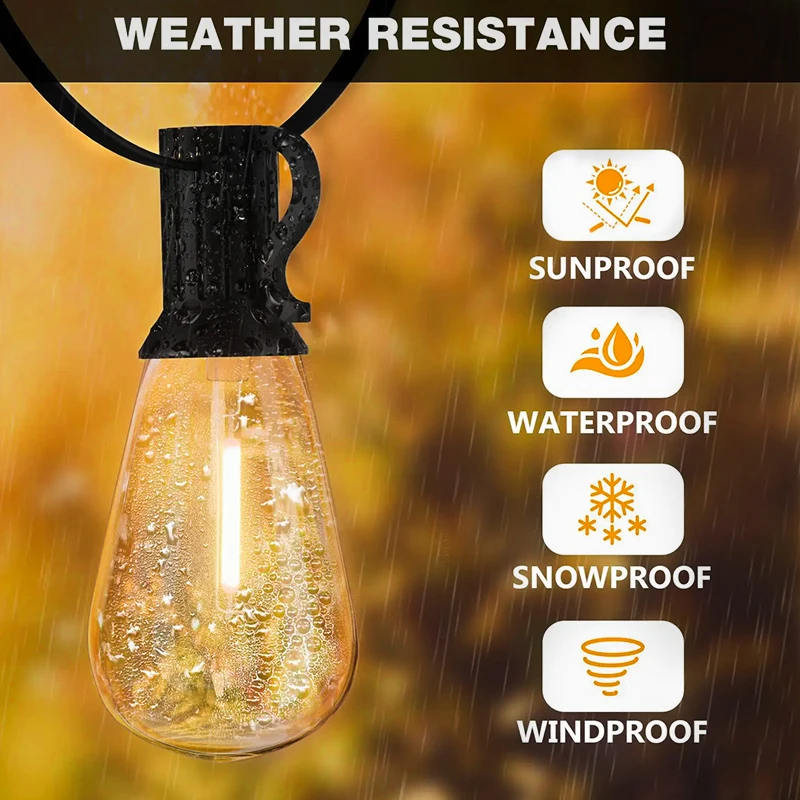 Description Picture 4 of itemST38 LED String Lights 50 LED Outdoor Terrace Lamp Waterproof 110V Garden Wedding Party Lamps Backyard Decor Hanging Light