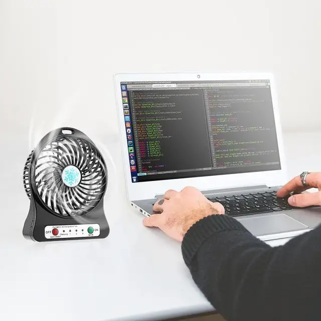 Usb Asztali Mini Rajongó Újratölthető Hallgató Otthoni Irodai Asztal Kis Hűtésű Ventilador 3 Sebességű Elektromos Ventilátor Nyári Léghűtő - Image 5