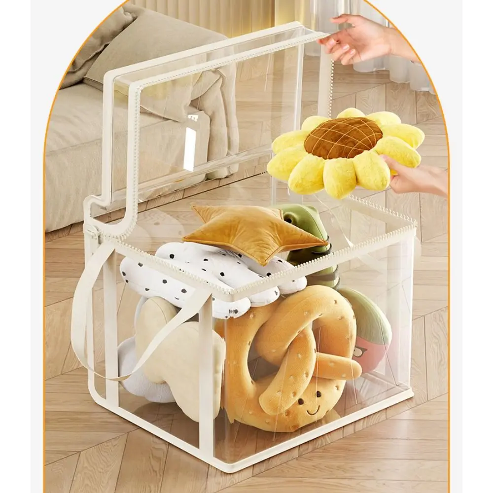 Transparent Visible Doll Storage Bag Large Capacity With Zipper Handle Clear Storage Case Dustproof Stackable