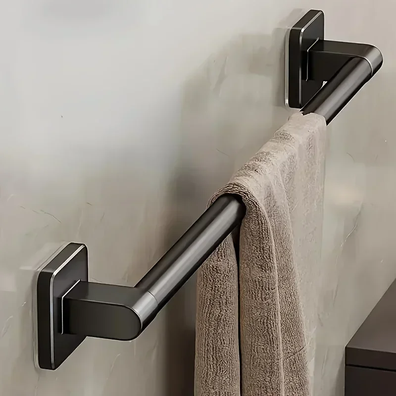 Towel rack Wall Mounted Bathroom Storage Rack No Drilling Horizontal Bar Kitchen Accessories
