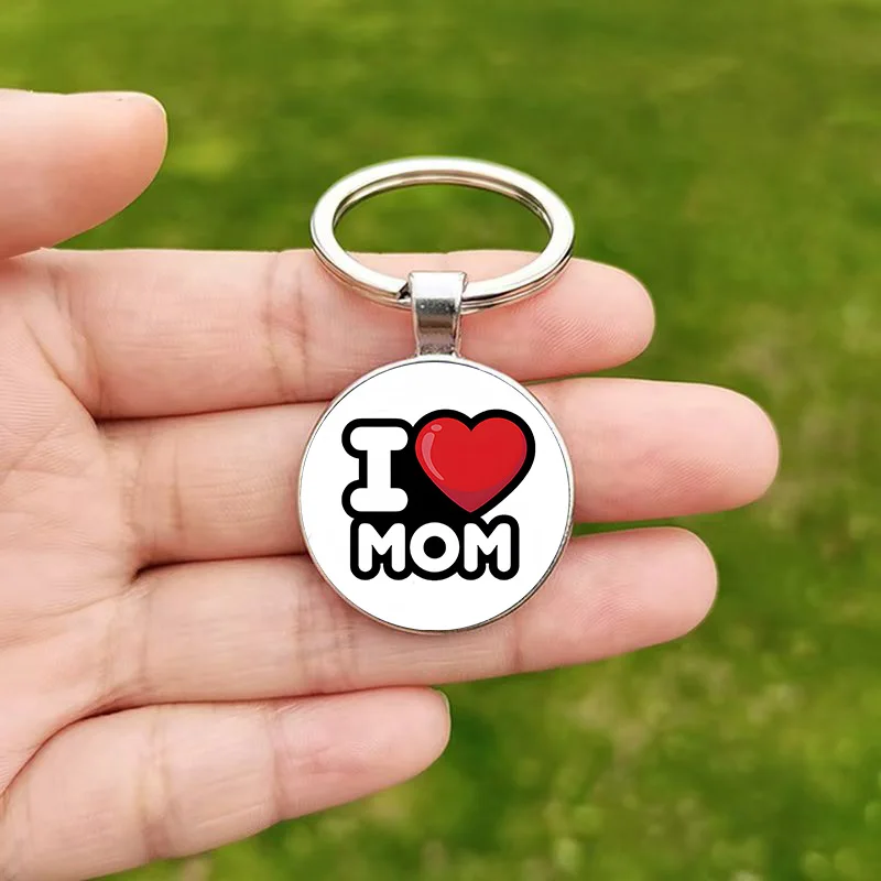 Rainbow Mama Glass Gem Pendant Keychain - Best Mom Gift Accessory