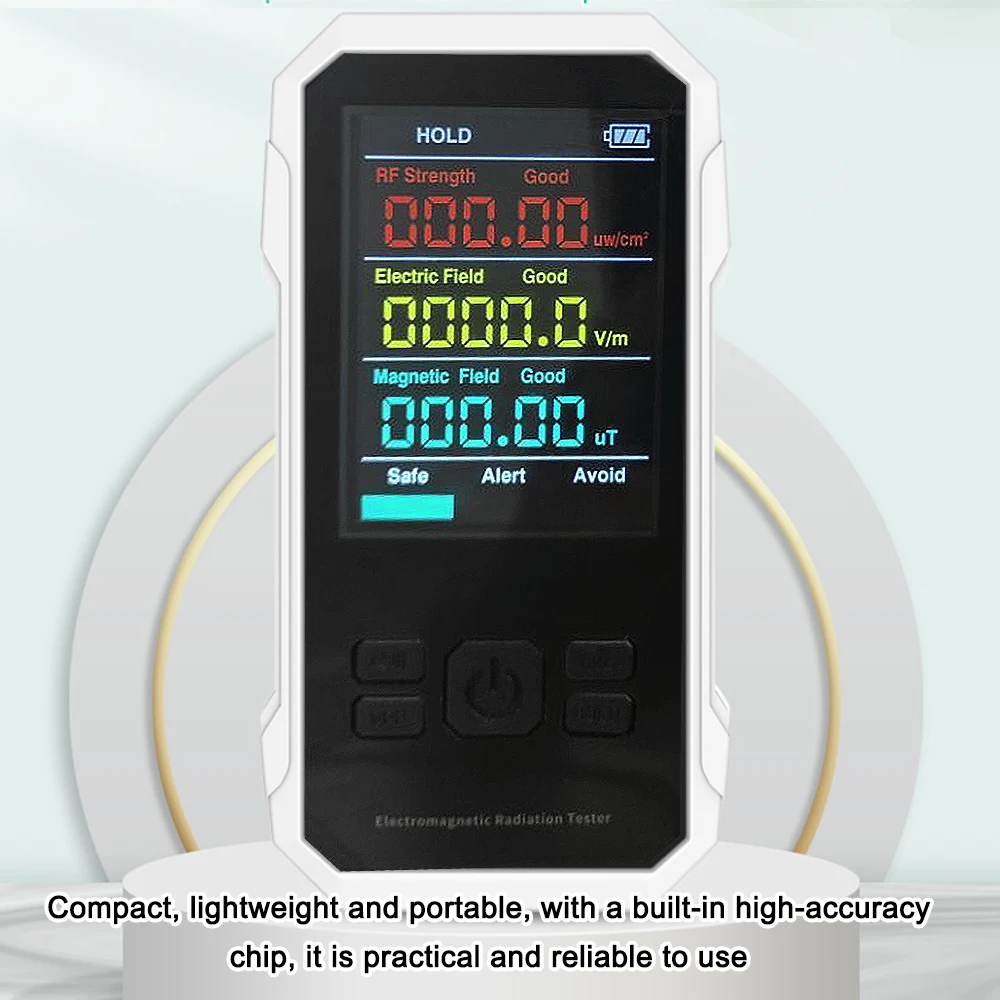 Radiation Detector EMF Meter Tester KKMOON Electromagnetic Radiation Detector Electric Magnetic Field Tester Meter RF Strength Detection Device With Sound Alarm