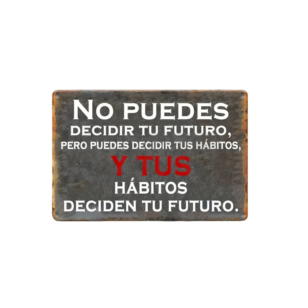 Inspirational Spanish Quote Metal Wall Art - Minimalist Black and White Decor