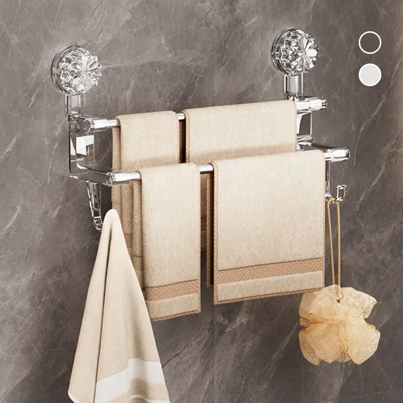 Bathroom Towel Rack Hooks Rack Space Paper Holder Robe Hook Bath Hanger Shelf Toilet Brush Accessories bathtub storage rack