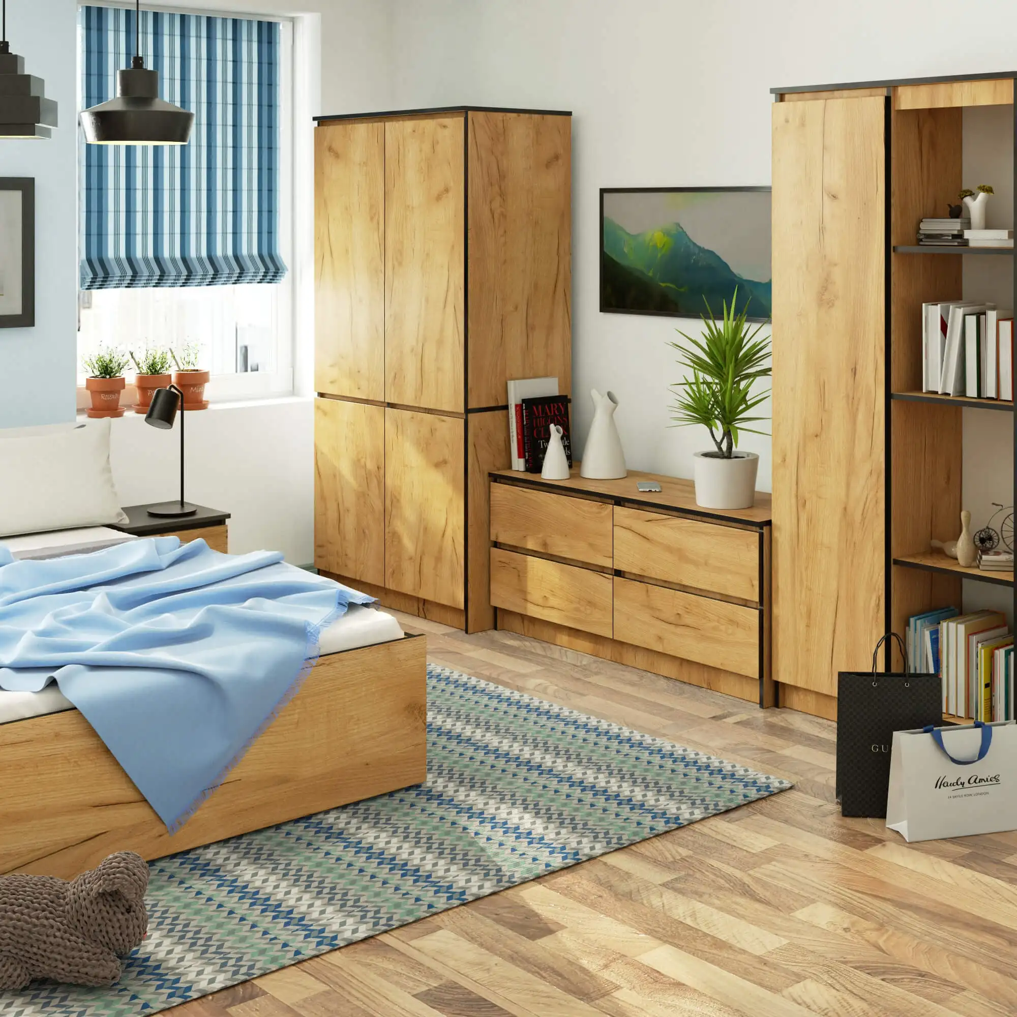 Szafa AKORD S90 4 drzwi Dąb Craft 90x51x180 cmcm - Sklep.akord.net.pl - AKORD Meble