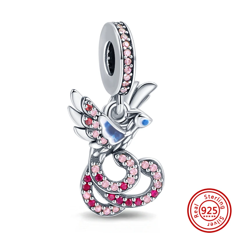 Fit oryginalne bransoletki Pandora Charms DIY biżuteria nowy tygrys Pixiu mityczny feniks kompas oko 925 srebrne trójstronne koraliki