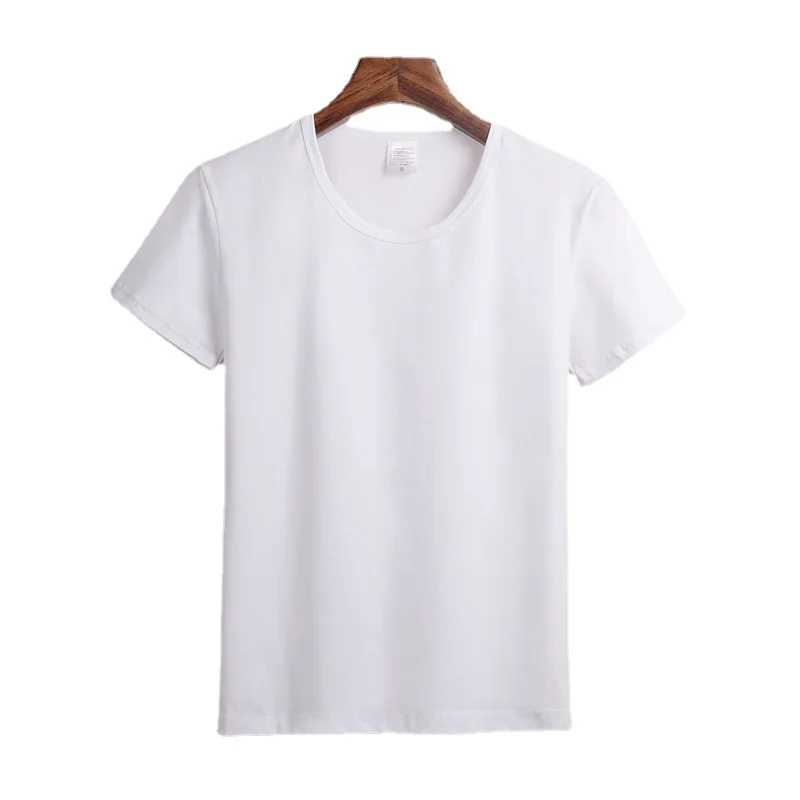 Polyester Sublimation Blank White T-Shirts for Man Women Kids Casual Short Sleeve Summer Tops Tee Shirts