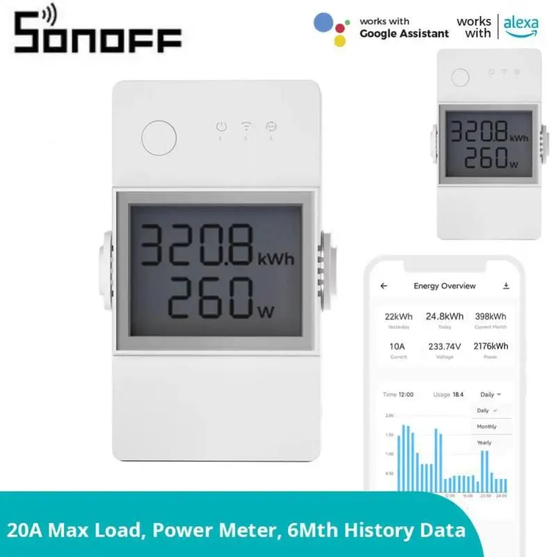 

1-5 шт. SONOFF Wifi POW Elite умный Wi-Fi выключатель питания 16 А 20 А беспроводной пульт дистанционного управления потребление энергии через E-WeLink переключатель монитора