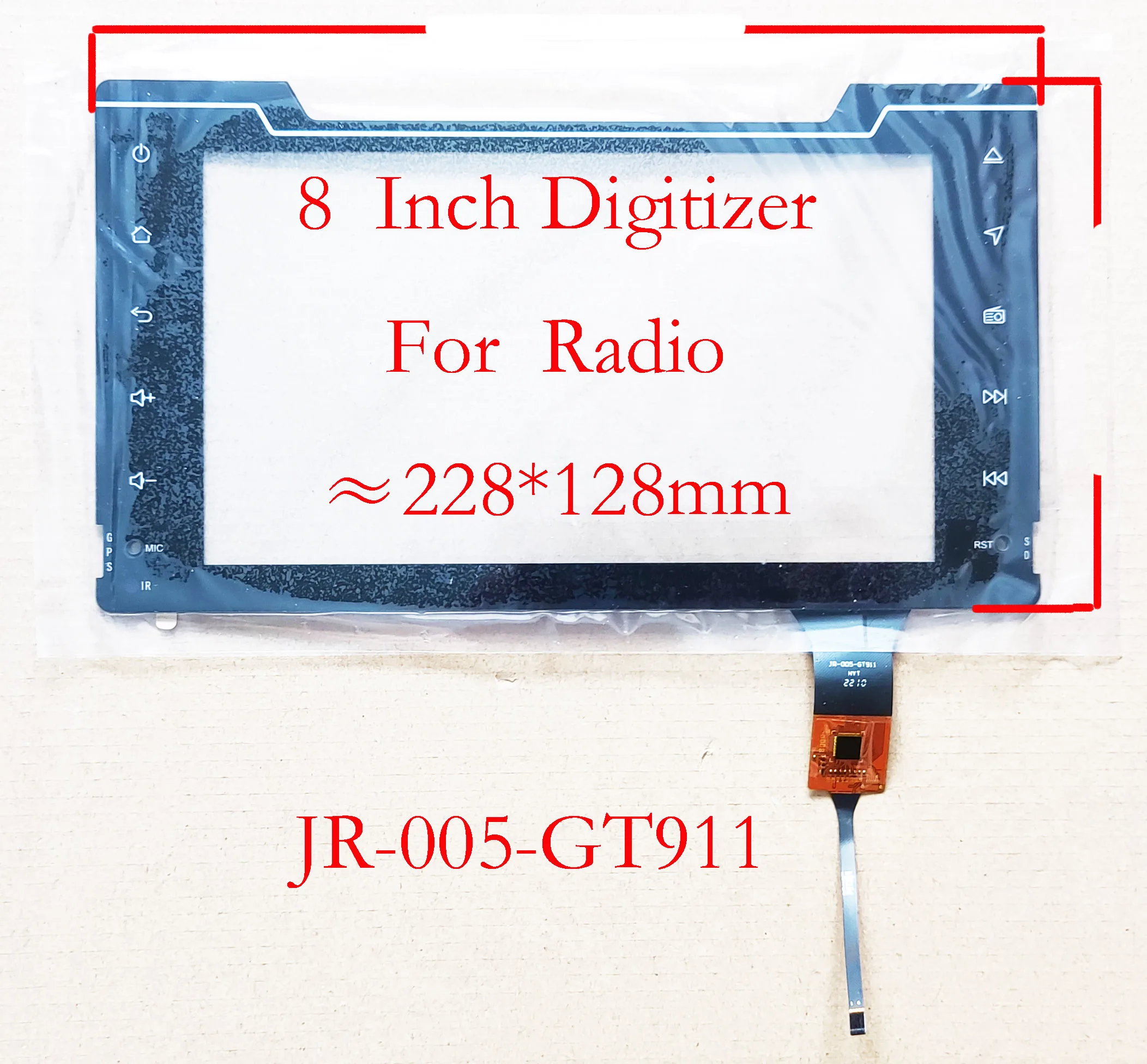Touch Screen Sensor Digitalizador para Toyota Corolla Jr005-gt911 6pin 228*128 mm em