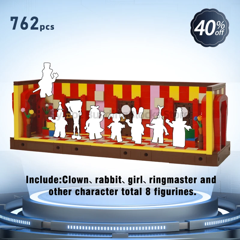 

the amazing digital circus toy jax pomni characters action figures building blocks clown bricks rabbit Children birthday gift