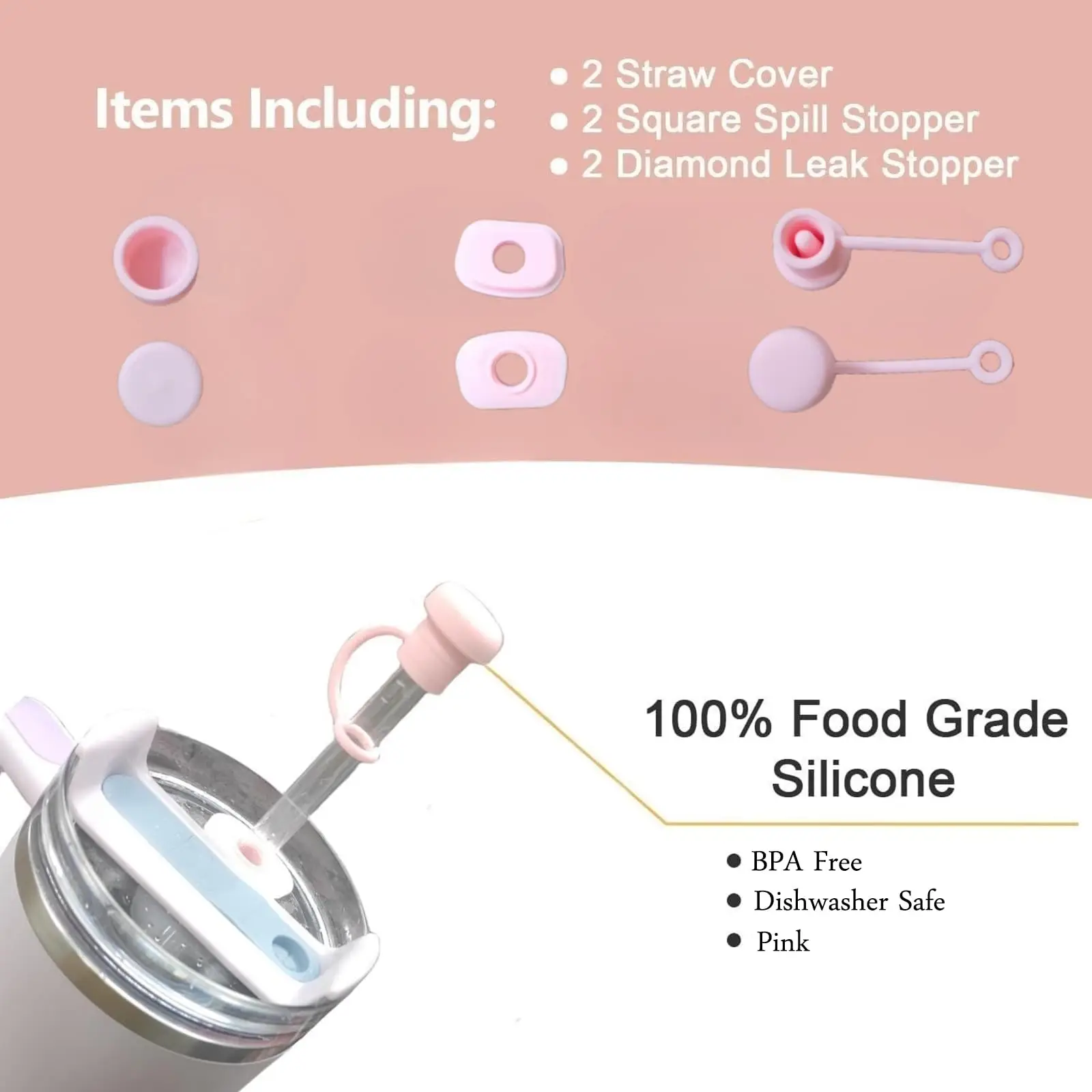 2-Pack Stanley Tumbler Spill Proof Stoppers - Silicone Leakproof Seal Kit For 40/30 Oz