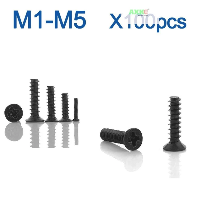 M1.4 x 4mm Tiny Screws Phillips Flat Head Screws Machine Screws 150pcs