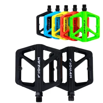 Pedali bici Cuscinetto in nylon Pedali piatti antiscivolo da 9/16" Pedali da ciclismo leggeri e larghi con piattaforma piatta per bici elettrica BMX Road MTB