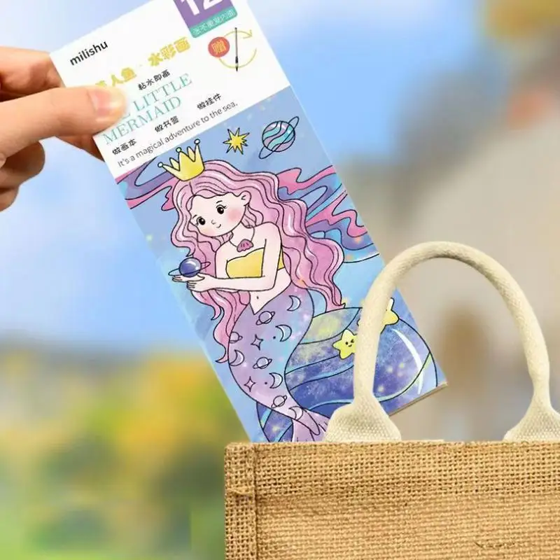Children's Portable Watercolor Coloring Book Set